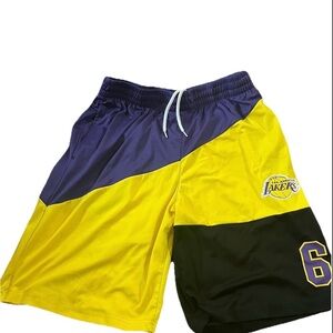 Los Angeles Lakers Basketball Shorts LeBron James Men’s XL – Color Block NBA 10”